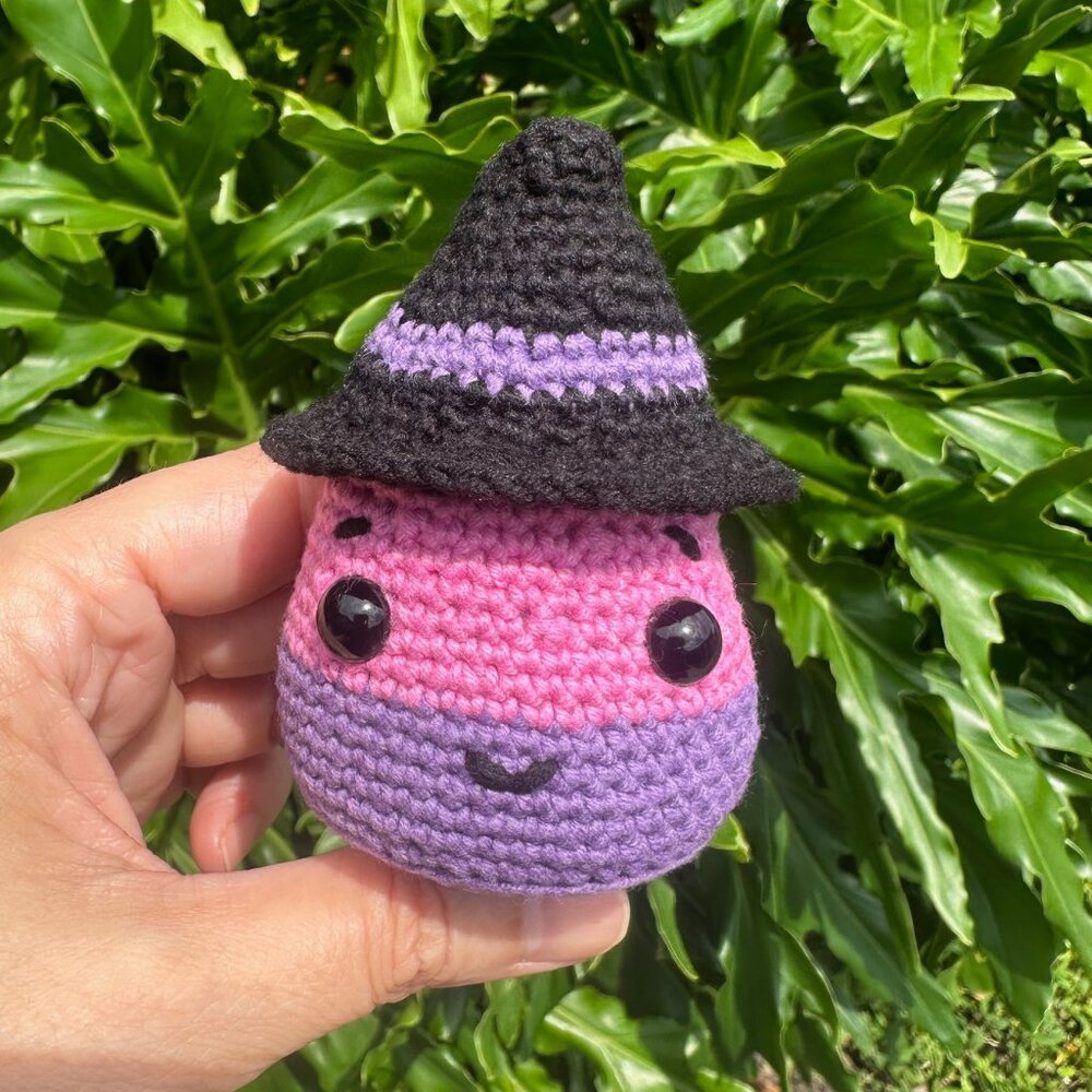 Crochet Halloween Candy Corn Wizard with Hat, Cute Soft Wizard Hat Candy Corn